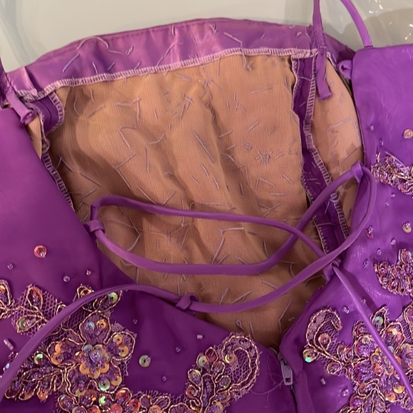 Vintage Silk Laces Layers Evening Dress - Picture 13 of 15